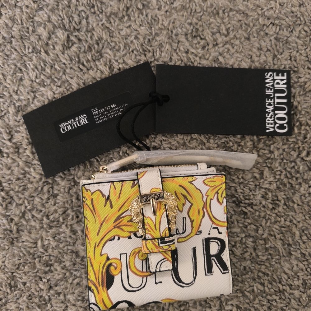 Versace Jeans Couture Yellow and White Wallet